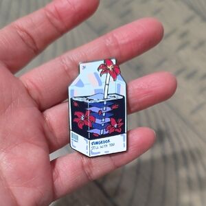 BTS Red and Blue Cartoon Pin